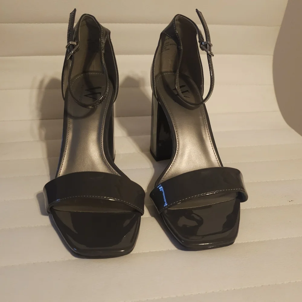 Worthington Becklyn‎ Chunky Block Heel Gray Formal Prom Hoco Party Office Siren